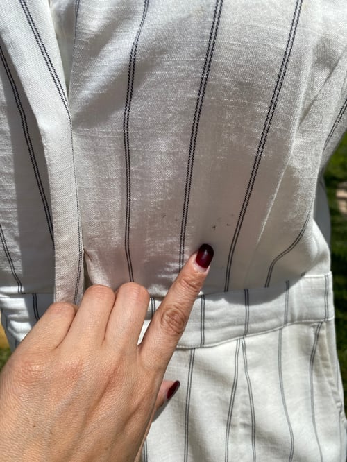 Image of White Stripe Jumpsuit 