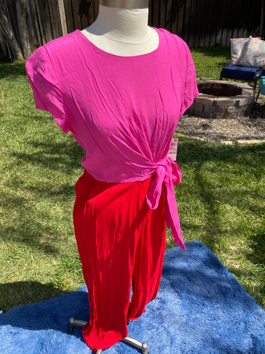 Image of Red & Pink Jumpsuit