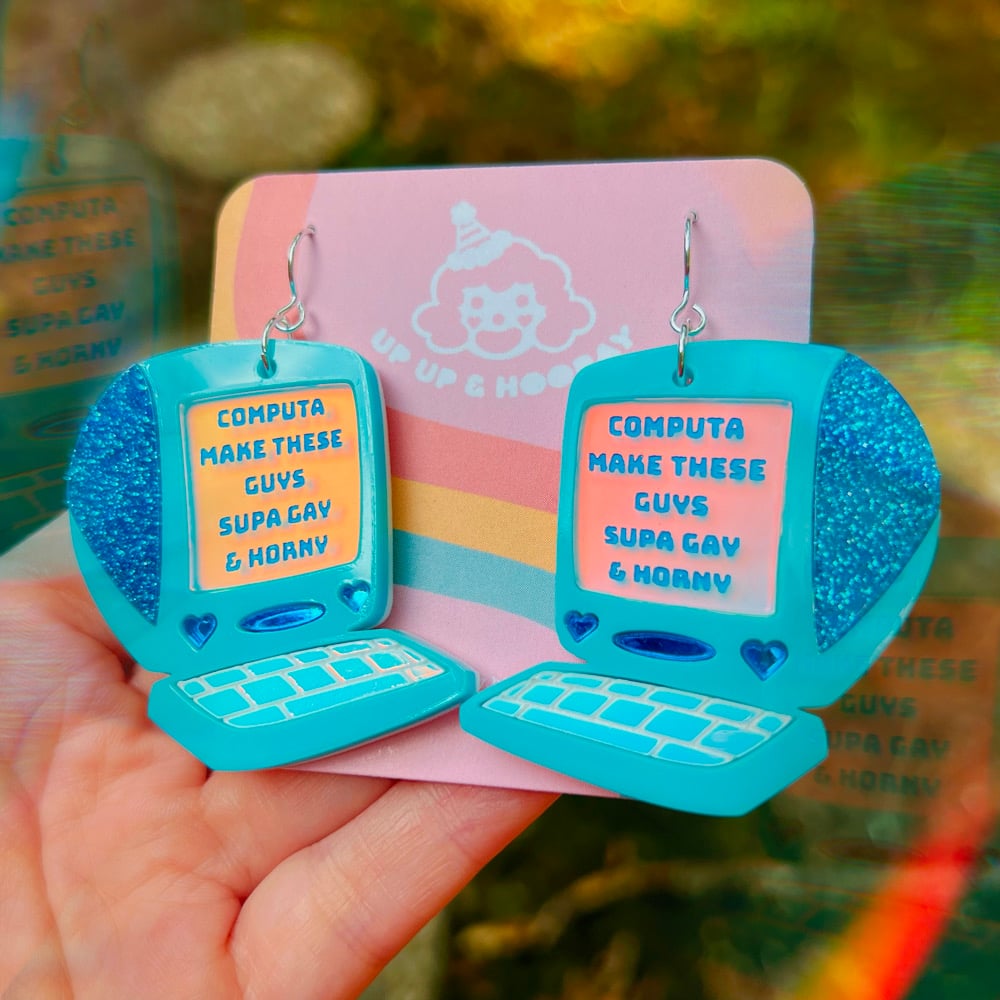 Image of Blue Computa Earrings 