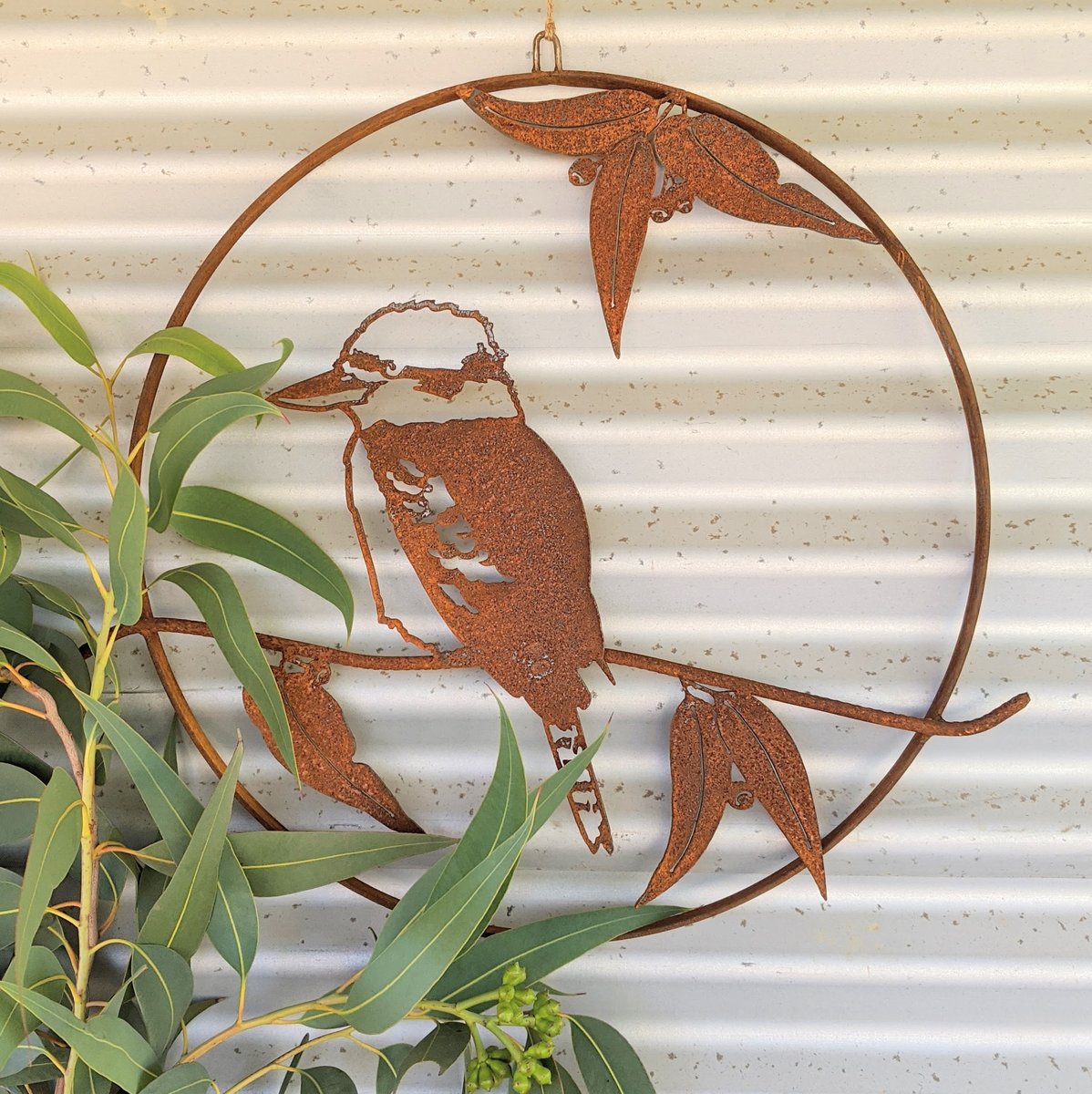 Kookaburra Ring Weathered Garden Art