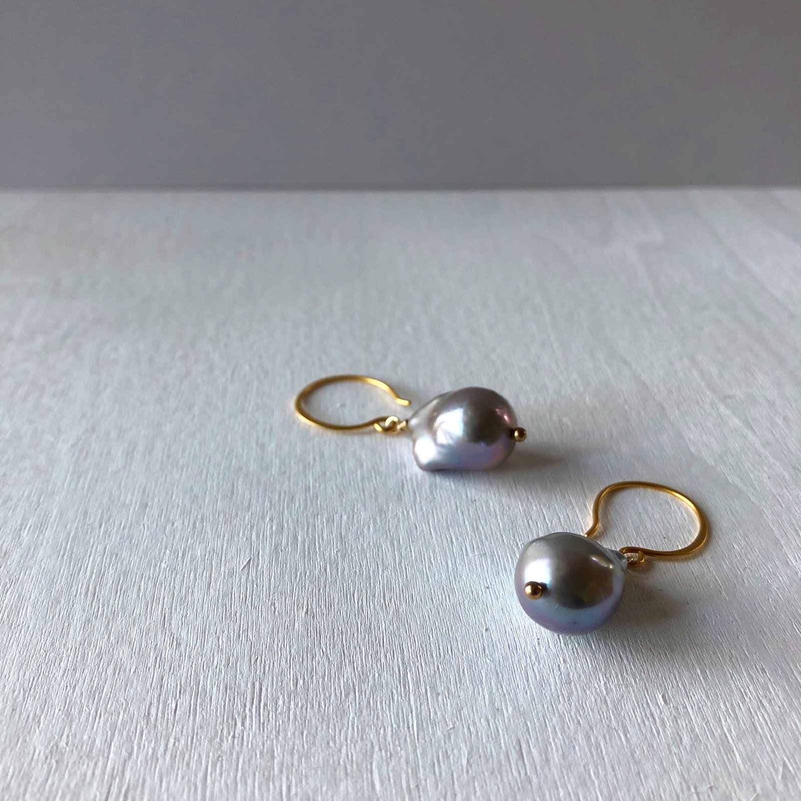 Grey baroque deals pearl earrings