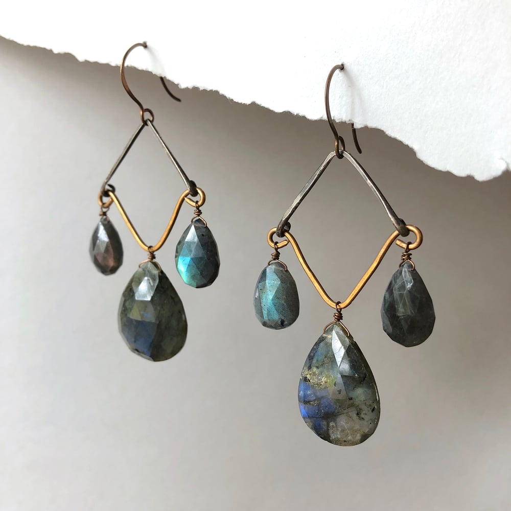 Image of Labradorite Chandelier Earrings