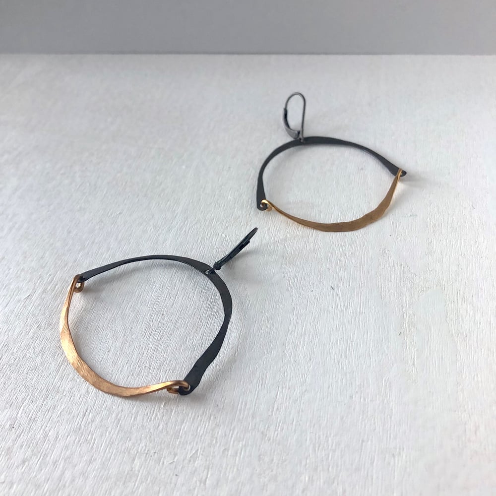 Image of Two-Tone Hinged Hoops