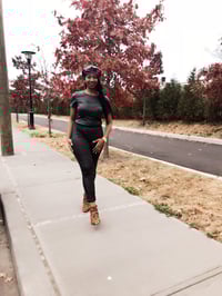 Image 2 of Black Vegan Leather Beret