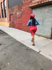 Image 2 of Red Vegan Leather Beret