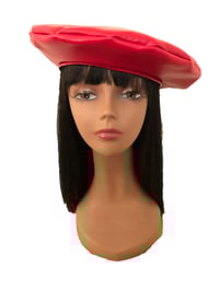Image 4 of Red Vegan Leather Beret