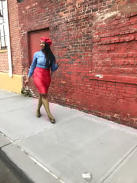 Image 3 of Red Vegan Leather Beret