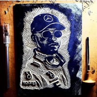 Image 3 of Lewis Hamilton (Linocut Print)