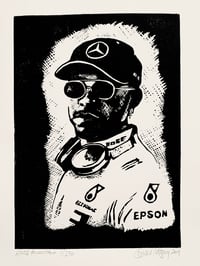 Image 2 of Lewis Hamilton (Linocut Print)