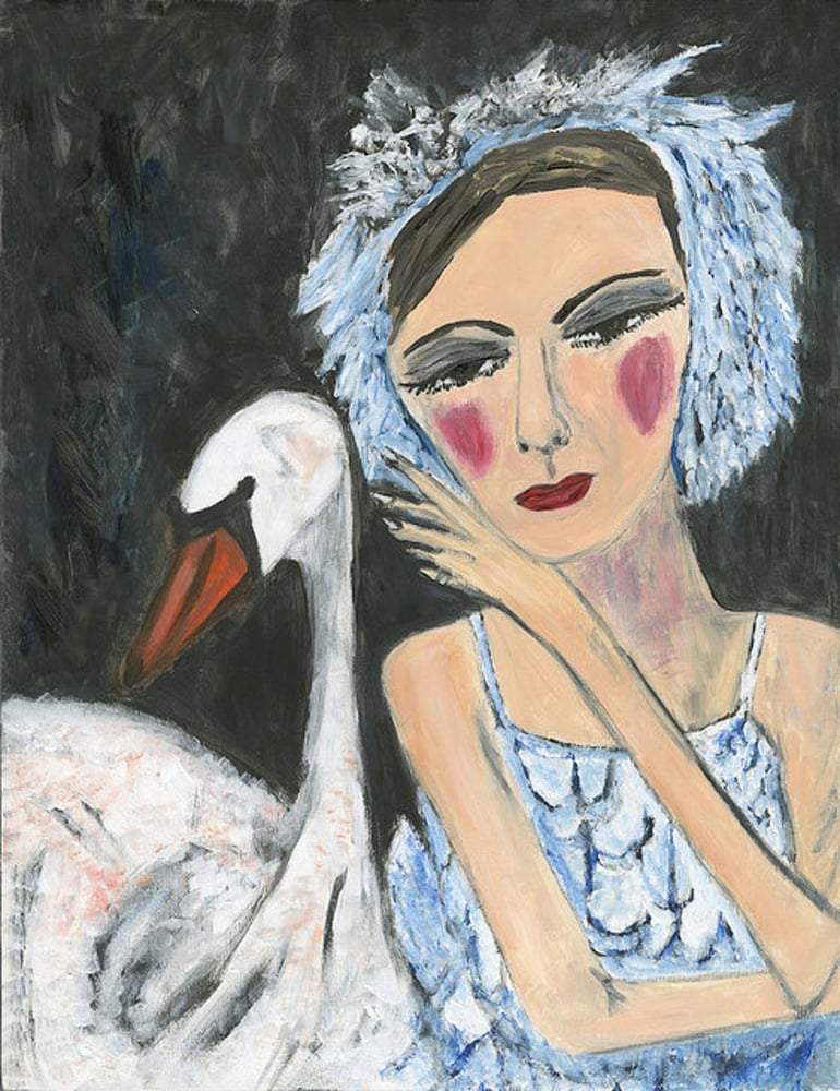 Image of Irina's swan. Limited edition print.