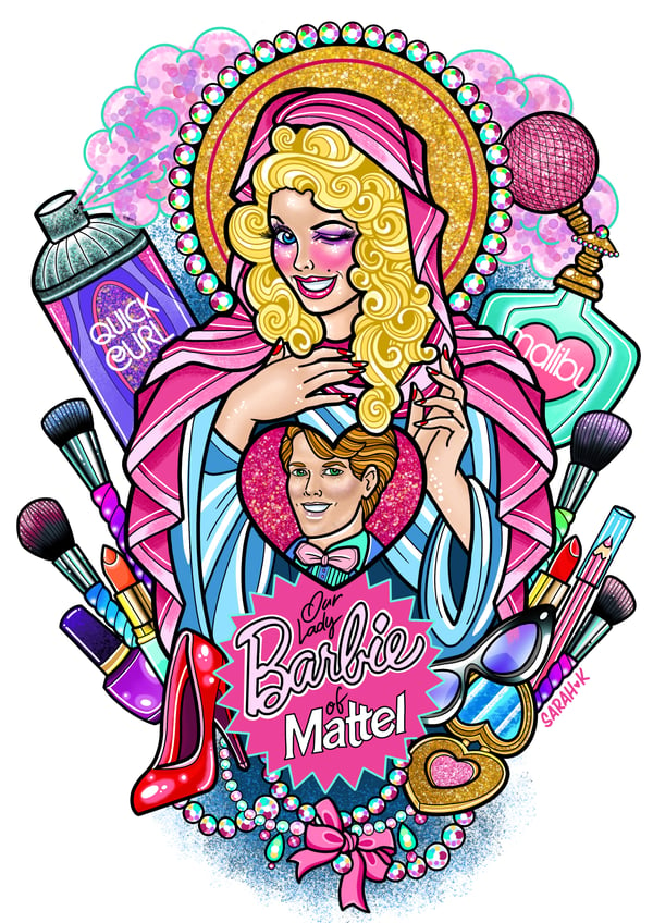 Image of Saint Barbie of Mattel A3 print 