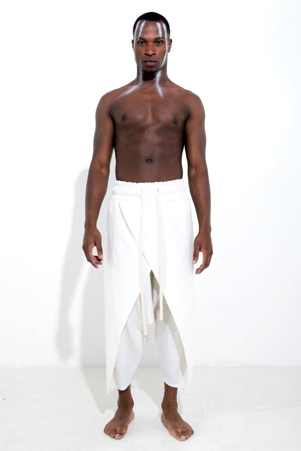 LINEN WRAP TROUSERS CREAM