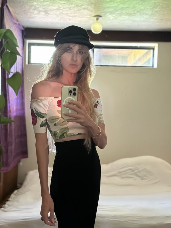 70s OMO Norma Kamali velvet flared matador trousers