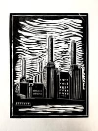 Image 2 of Battersea Power Station, London (Woodcut Print)