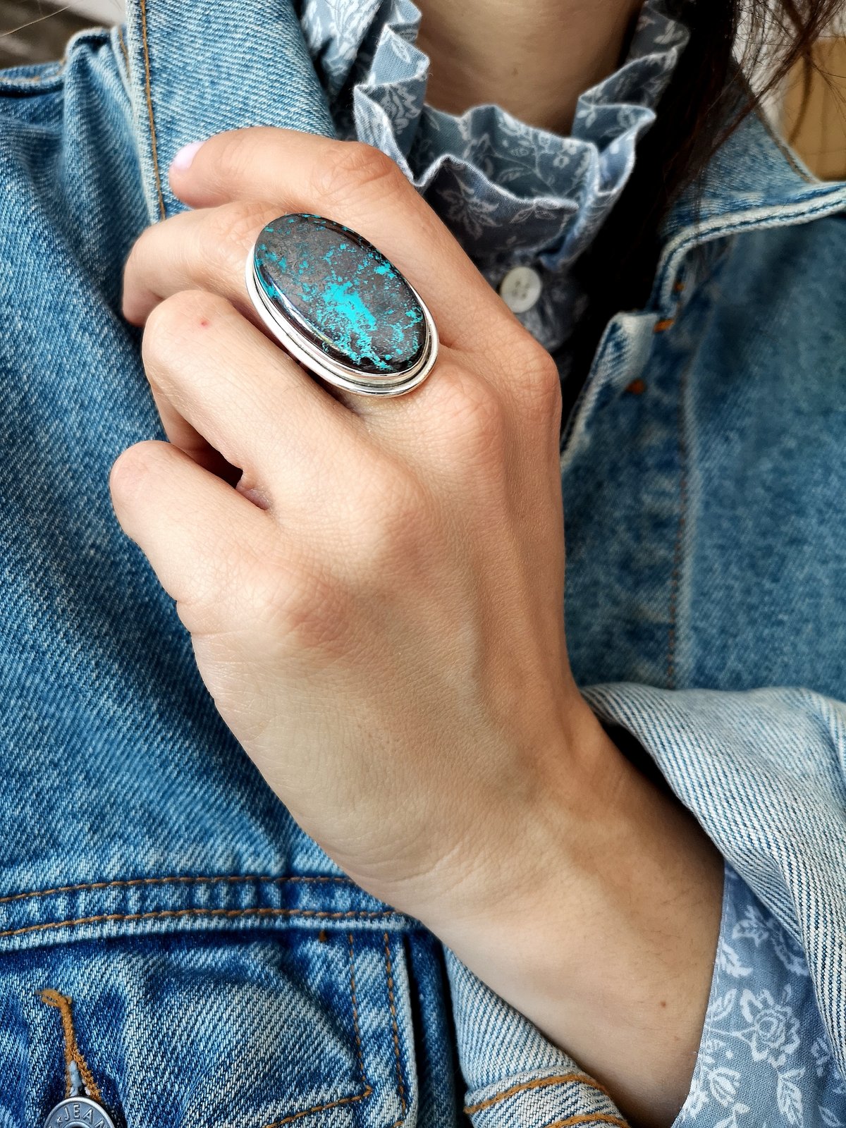 narayan Bague Azurite taille 58