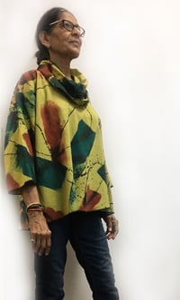 Image 3 of Cotton/Rayon - Dale Top - Hand Painted Happy-Go-Lucky Design