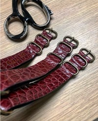 Image 3 of 20 mm Burgundy Alligator NATO strap