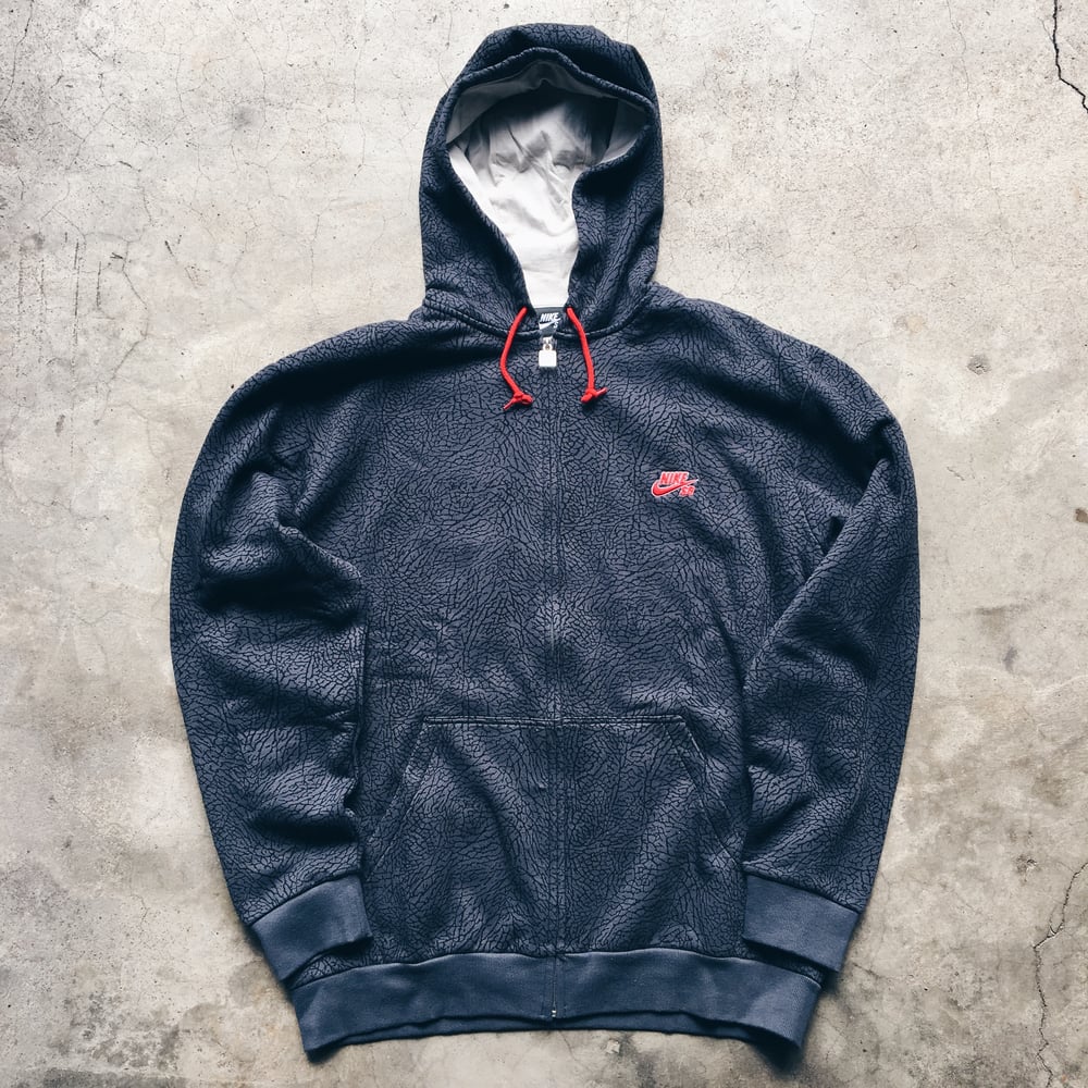 Image of Brand New 2007 Nike SB “Cement” Hooded Sweatshirt (Charcoal).