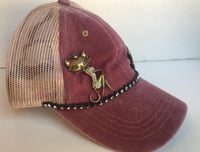 Image 1 of Acid Washed Trucker Hat Sassy Kitty