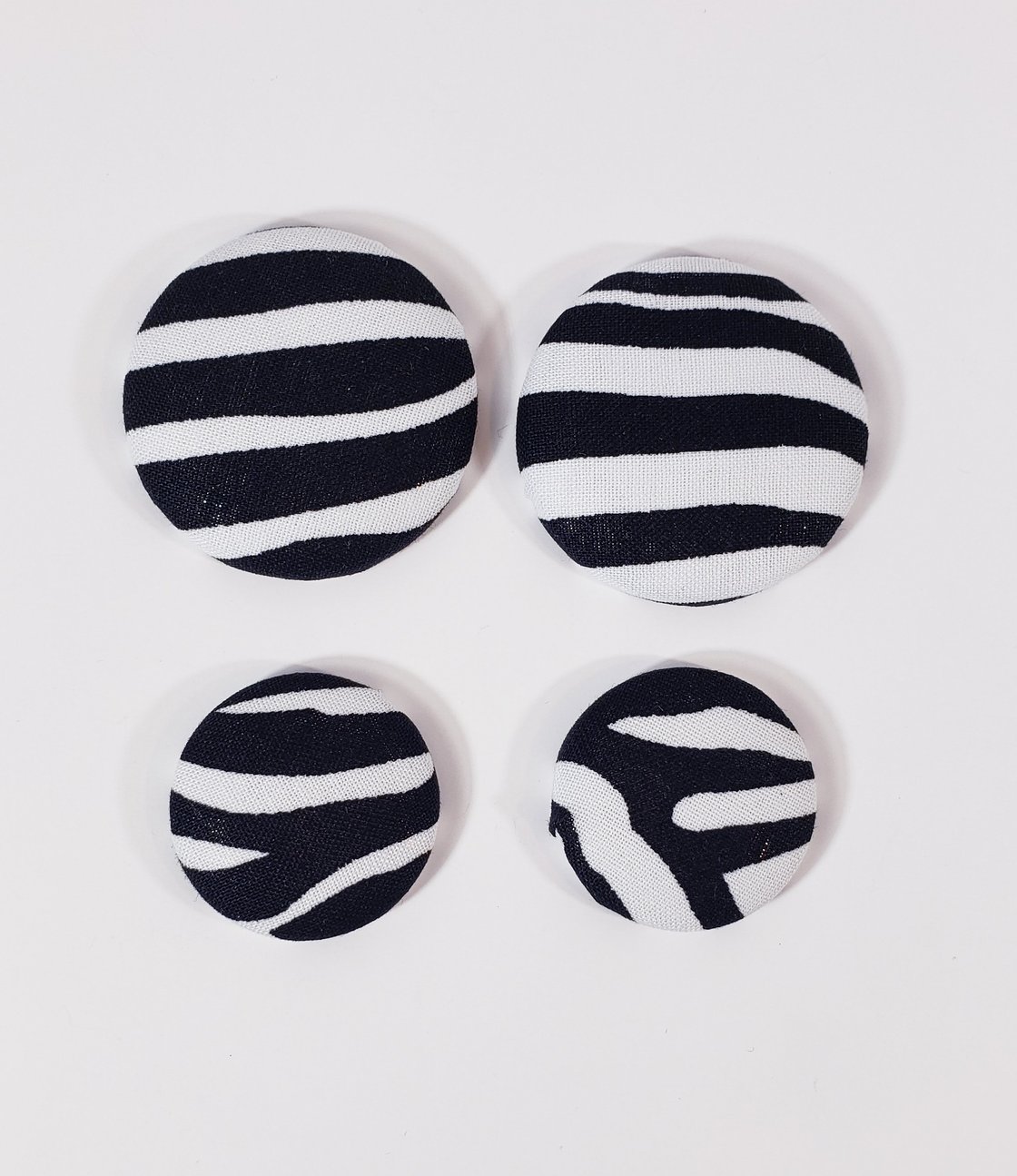 Image of Zebra Stripe Button Earrings