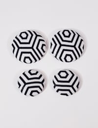 Black Web Button Earrings