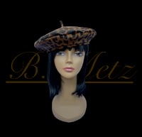 Leopard Leather Beret Hat