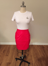 Image 2 of Red Patent Leather Skirt