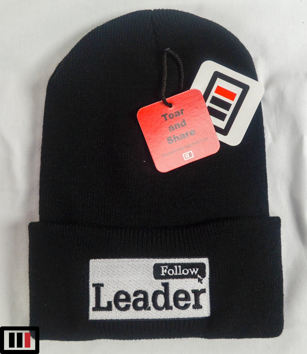 Image of "Follow the Leader" Black Beanie w/ big cuff