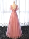 Lovely A-line Pink Tulle Long Party Dress, Bridesmaid Dress 