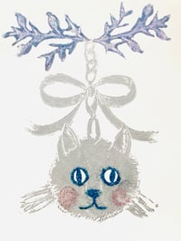 CAT ORNAMENT PRINT SILVER