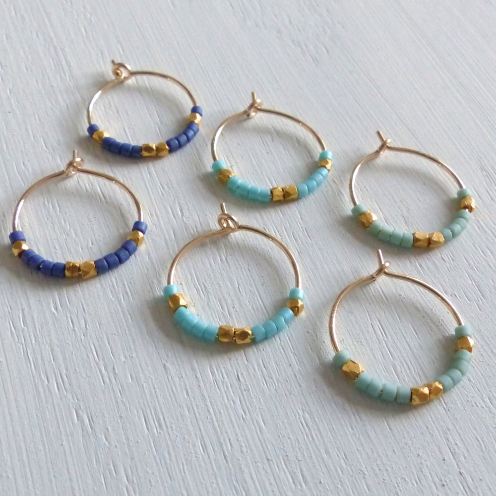 Image of Petite Fair Trade And Ocean Inspired Bead Hoop Earrings