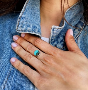 Image of Bague turquoise du Tibet - taille 56 - 
