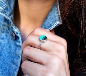 Image of Bague turquoise du Tibet - taille 56 - 