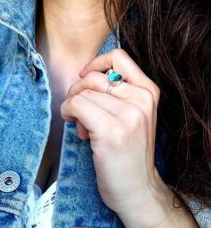 Image of Bague turquoise du Tibet - taille 56 - 