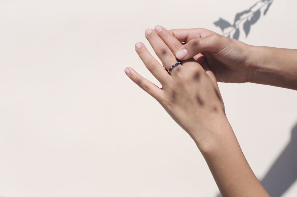 Image of Bague sparkly lapis lazuli