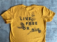 Image 2 of Vintage Yellow Botanical Live Free or Die Shirt