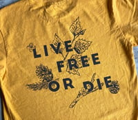 Image 3 of Vintage Yellow Botanical Live Free or Die Shirt