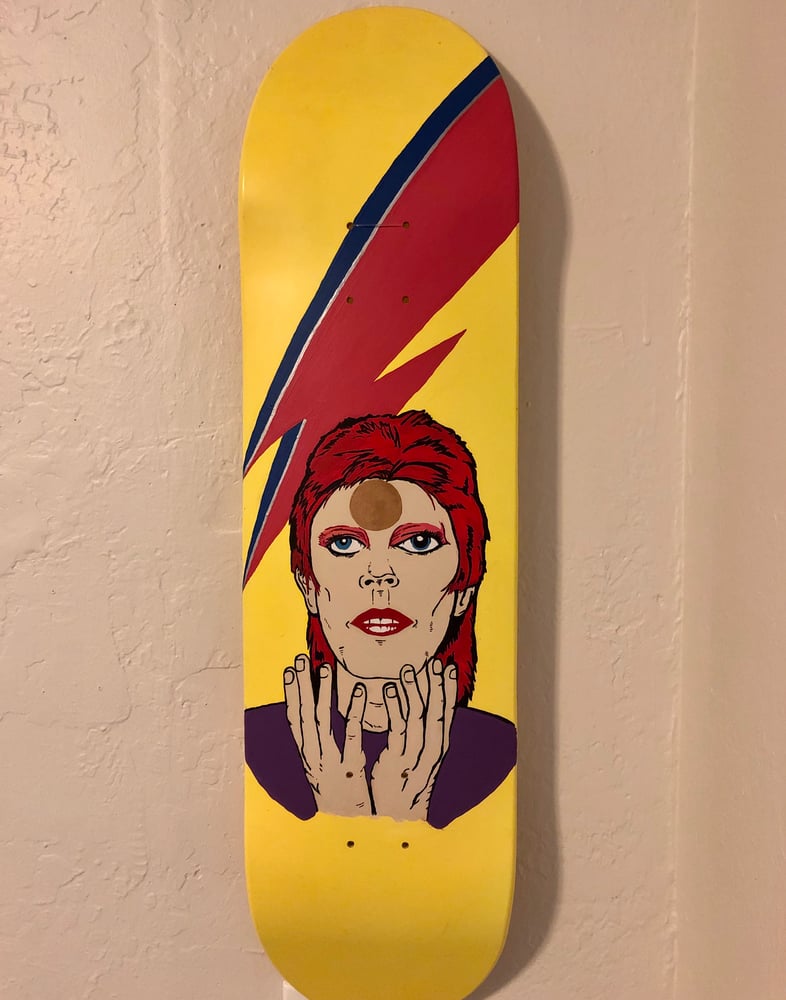 Image of Ziggy Stardust original painting/skateboard 