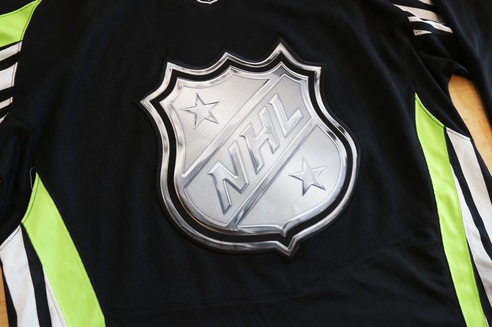 Image of 2015 NHL All Star Game Black & Neon Hockey Jersey Sz.M