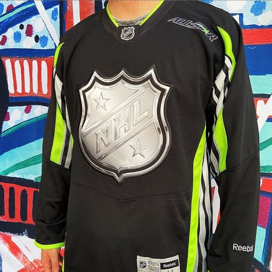 Image of 2015 NHL All Star Game Black & Neon Hockey Jersey Sz.M