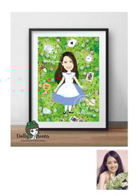 Alice in Wonderland Whimsical Caricature Portrait
