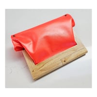 Image 4 of Neon Pink Leather & Timber Clutch