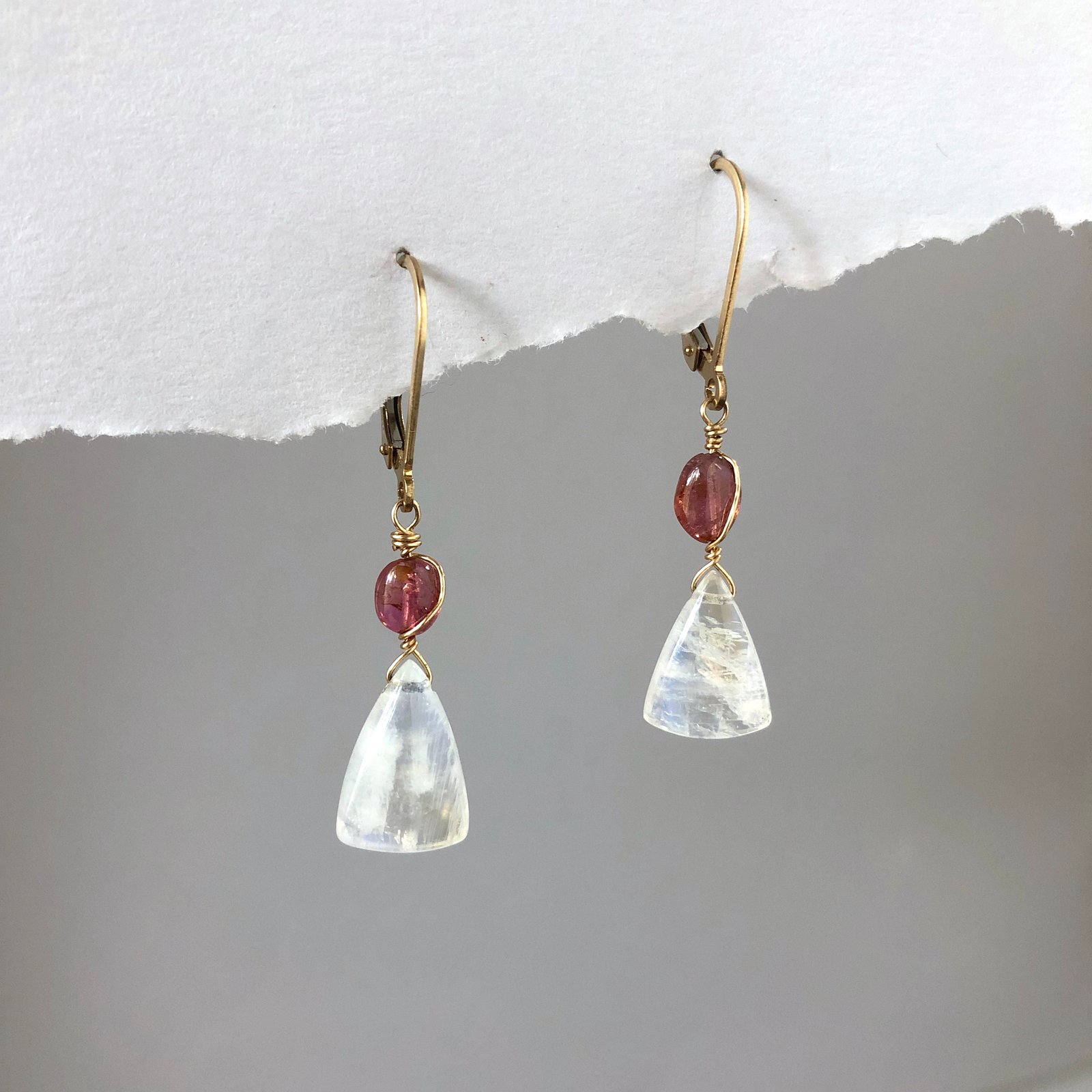 Golden rutile quartz and garnet ear wire chandelier earrings Jewellery Earrings Chandelier Earrings 