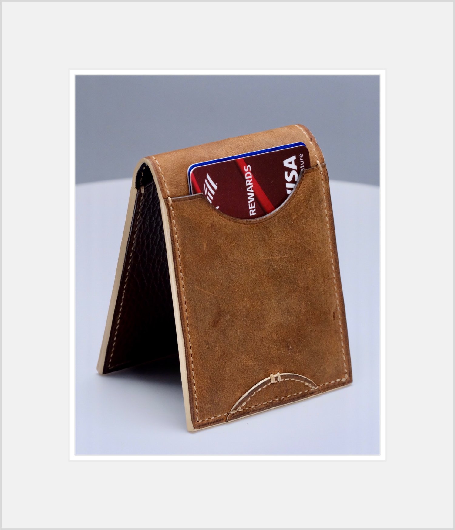 Image of MINIMALIST BIFOLD CARD WALLET VINTAGE CALF 