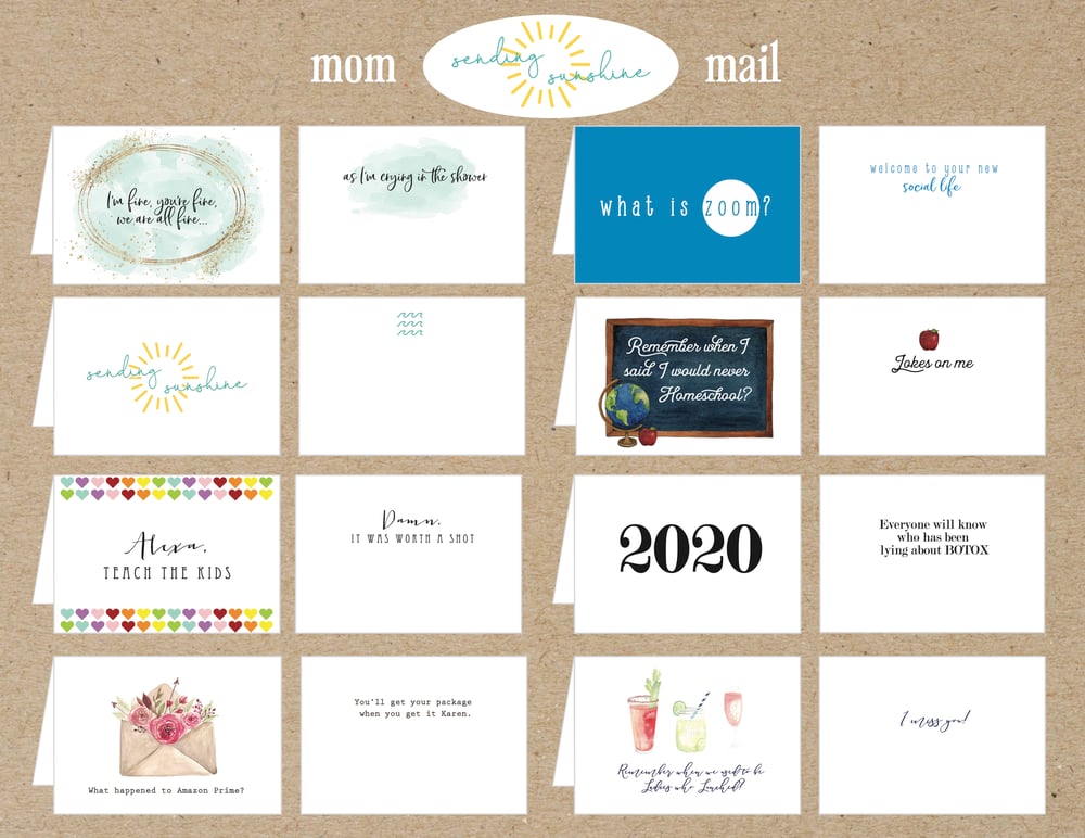 Image of Mom Mail - set of 8 folded greeting cards + envelopes