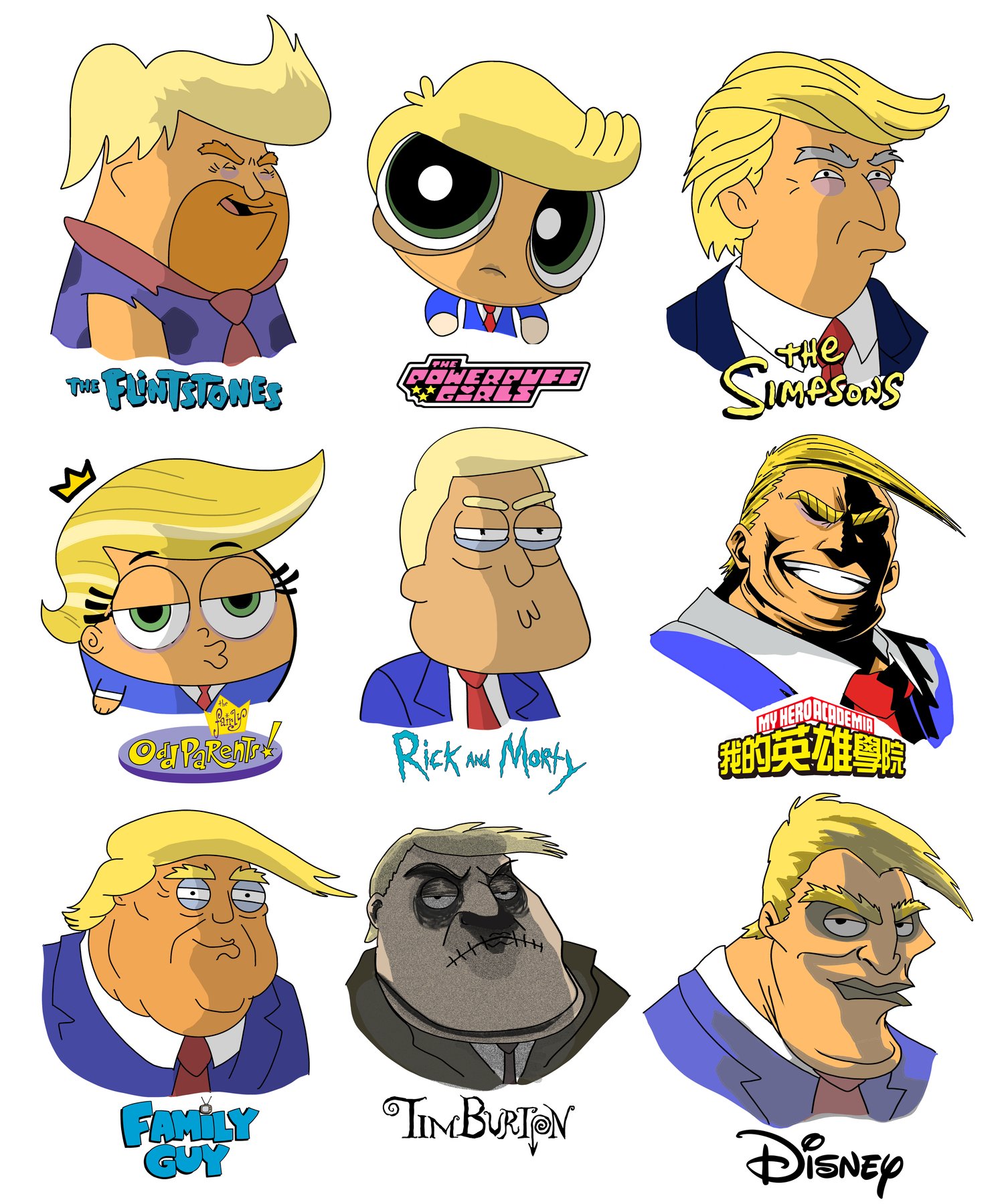 Image of #177 Trump different art styles 