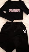 medium black jogger set