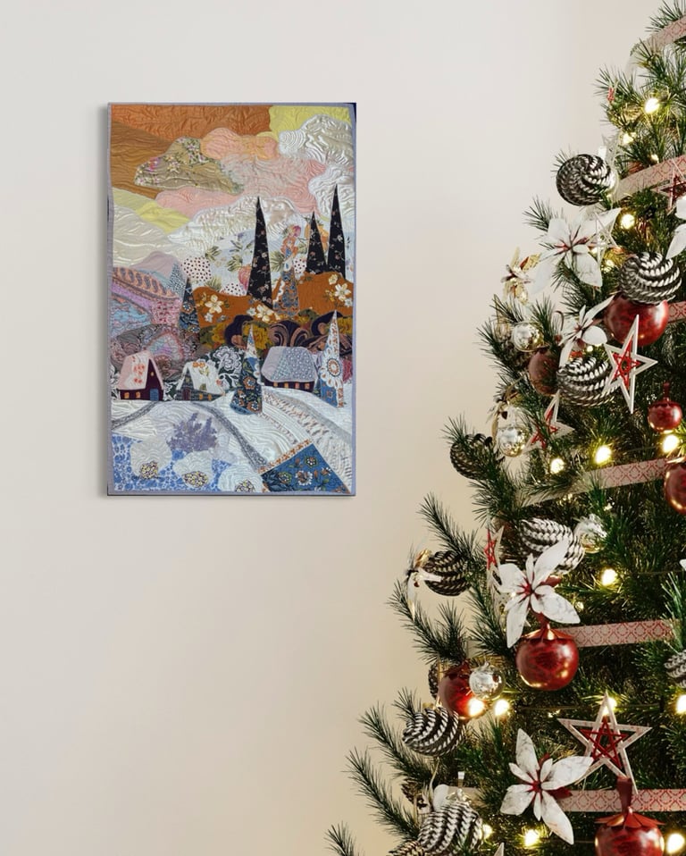 ʼWarm winter sky’ - large winter landscape, 91x58 cm