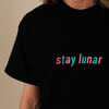 embroidered 'stay lunar' tee
