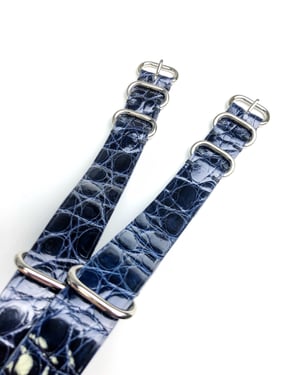 Image of *SAMPLE SALE* 20 mm Blue Alligator NATO Strap